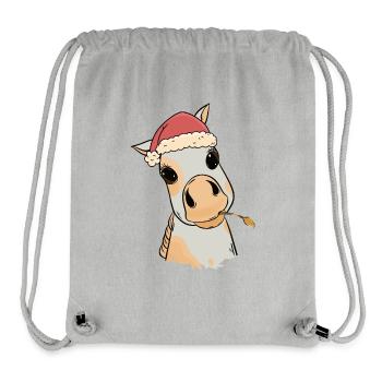 Fohlen Baby Xmas Weihnachtsgeschenk Pferdenarr - Stanley/Stella recycelter Gym Bag - Grau meliert - Vorne