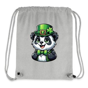 St. Patrick's Panda Feier - Stanley/Stella recycelter Gym Bag - Grau meliert - Vorne