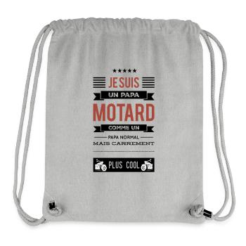 Je suis un papa motard - Sac à cordon recyclé Stanley/Stella - gris chiné - Devant