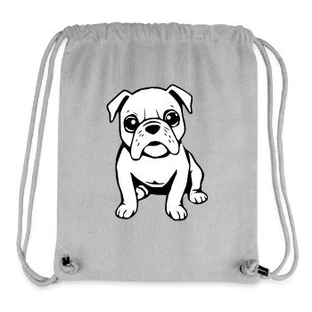 Bulldogge Hunde T-shirt Hundeshirt Geschenk  - Stanley/Stella recycelter Gym Bag - Grau meliert - Vorne