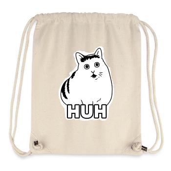 HUH Cat Meme Shirt | Funny Minimalist TikTok - Stanley/Stella Recycled Gym Bag - natural - Front