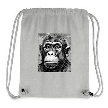 Portrait de singe - Sac à cordon recyclé Stanley/Stella - gris chiné - Devant