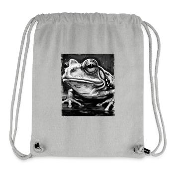 Portrait de grenouille - Sac à cordon recyclé Stanley/Stella - gris chiné - Devant
