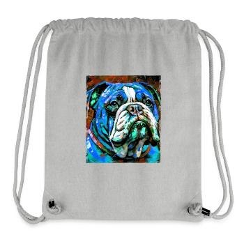 Bulldog Dog Portrait - Stanley/Stella Recycled Gym Bag - heather grey - Front