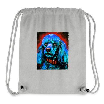 Caniche chien portrait - Sac à cordon recyclé Stanley/Stella - gris chiné - Devant