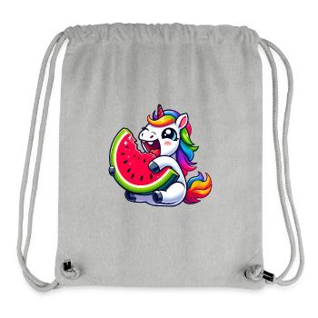 Einhorn Wassermelone Sommerdesign - Stanley/Stella recycelter Gym Bag - Grau meliert - Vorne