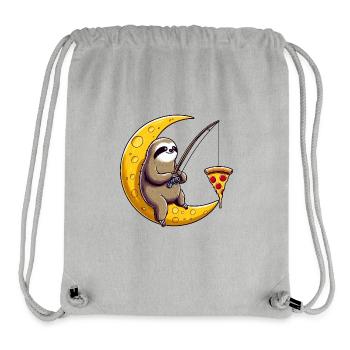 Sloth Angler Moon Pizza Space - Stanley/Stella Recycled Gym Bag - heather grey - Front