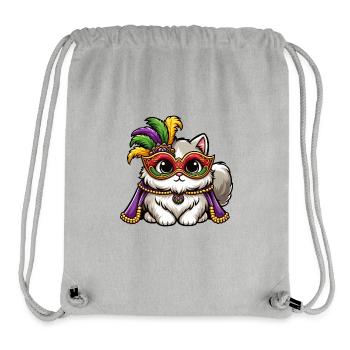 Mardi Gras Perserkatze Maskierte Katzenverkleidung - Stanley/Stella recycelter Gym Bag - Grau meliert - Vorne