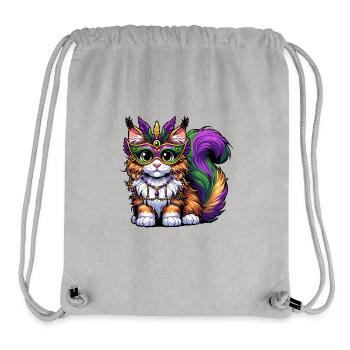 Mardi Gras Maine Coon, Maskierte Katze - Stanley/Stella recycelter Gym Bag - Grau meliert - Vorne