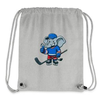 Cooler Elefant Comic Eishockeyspieler Design - Stanley/Stella recycelter Gym Bag - Grau meliert - Vorne