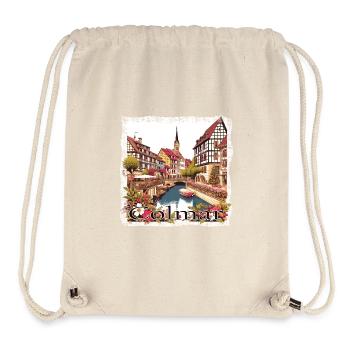 Colmar, France, Vieille ville, Style Grunge - Sac à cordon recyclé Stanley/Stella - blanc naturel - Devant