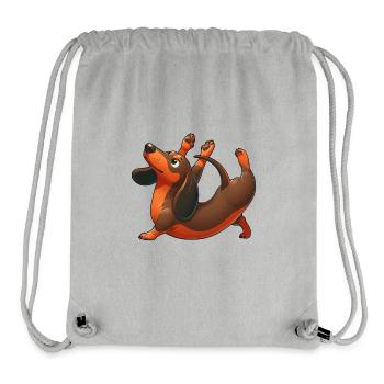 Dachshund Yoga Exercises & Gymnastics Stretching - Stanley/Stella Recycled Gym Bag - heather grey - Front