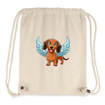 Dackel Engel Süßer Cartoon mit Flügeln - Stanley/Stella recycelter Gym Bag - Naturweiß - Vorne