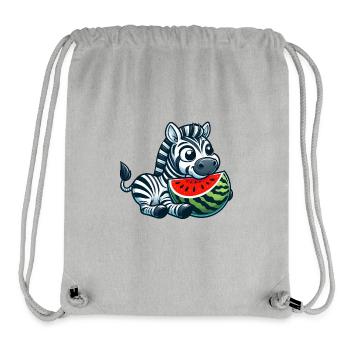 Zebra with watermelon fruity funny - Stanley/Stella Recycled Gym Bag - heather grey - Front