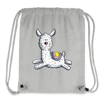 Fluffiges Wolliges Lama - Stanley/Stella recycelter Gym Bag - Grau meliert - Vorne