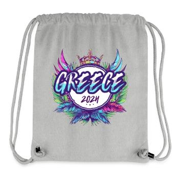 Grèce 2024 Coloré - Sac à cordon recyclé Stanley/Stella - gris chiné - Devant