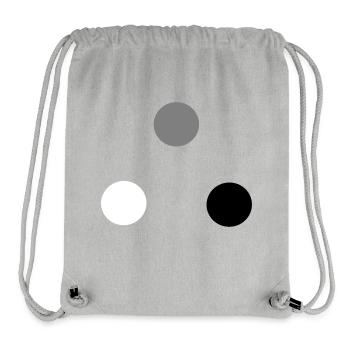 Trio sphères blanc gris noir - Sac à cordon recyclé Stanley/Stella - gris chiné - Devant