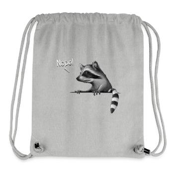 Non! Vilain raton laveur Raton laveur sarcastique - Sac à cordon recyclé Stanley/Stella - gris chiné - Devant