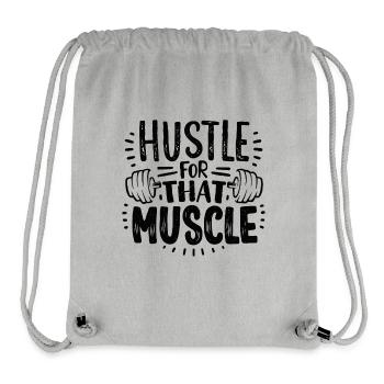 Hustle for that muscle gym motivation - Sac à cordon recyclé Stanley/Stella - gris chiné - Devant