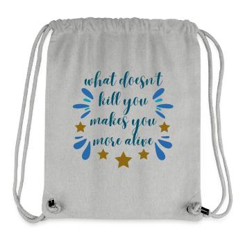 what doesn't kill you - blue with stars - Stanley/Stella Recycled Gym Bag - heather grey - Front