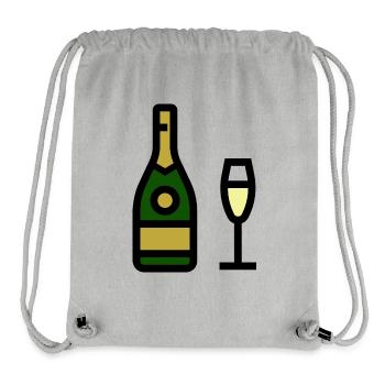 glass, sparkling wine, glass - Stanley/Stella Recycled Gym Bag - heather grey - Front