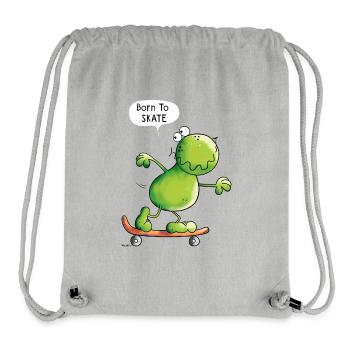 Born To Skate Frog - Frogs - Skateing - Skateboard - Stanley/Stella Recycled Gym Bag - heather grey - Front