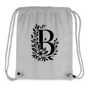 Buchstabe B Blume - Stanley/Stella recycelter Gym Bag - Grau meliert - Vorne