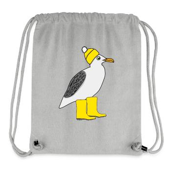 Seagull with rubber boots and hat - Stanley/Stella Recycled Gym Bag - heather grey - Front