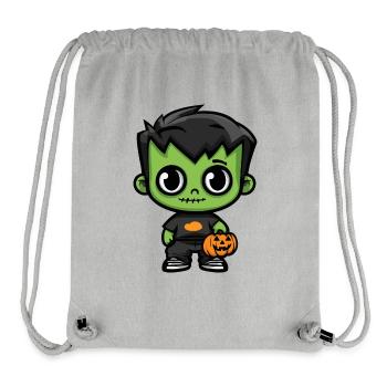 Zombie Halloween Bande dessinée mignonne - Sac à cordon recyclé Stanley/Stella - gris chiné - Devant