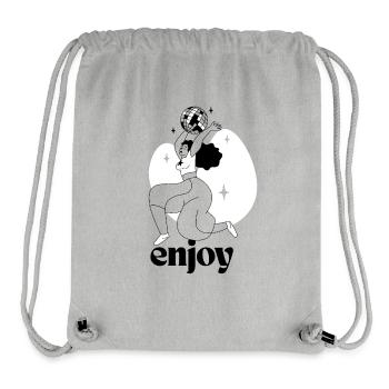 Fille dansante avec lune et étoiles Design - Sac à cordon recyclé Stanley/Stella - gris chiné - Devant