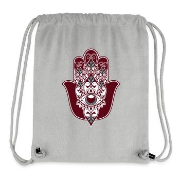 Hamsa Eye Mandala Tattoo -Topaz Brown - Stanley/Stella Recycled Gym Bag - heather grey - Front