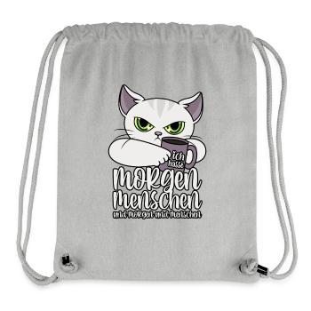 Ich hasse Morgenmenschen und Morgen und Menschen - Stanley/Stella recycelter Gym Bag - Grau meliert - Vorne