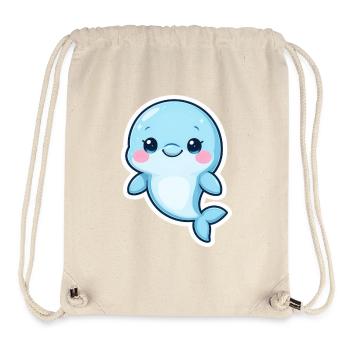 Charmante baleine bleue Sticker Art - Sac à cordon recyclé Stanley/Stella - blanc naturel - Devant