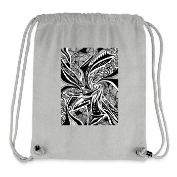 Schwarz-Weiß Abstraktes Design Nr. 3 - Stanley/Stella recycelter Gym Bag - Grau meliert - Vorne