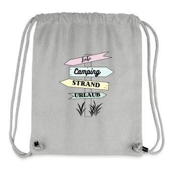 Camping Strand Urlaub Liebe - Stanley/Stella recycelter Gym Bag - Grau meliert - Vorne