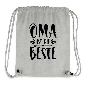 Oma ist die Beste - Stanley/Stella recycelter Gym Bag - Grau meliert - Vorne