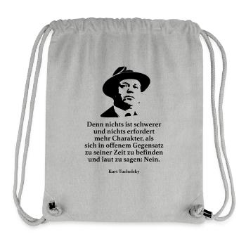 Tucholsky: Denn nichts ist schwerer und nichts er - Stanley/Stella recycelter Gym Bag - Grau meliert - Vorne