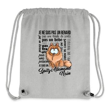 je Suis Spitz Allemand Nain noir - Sac à cordon recyclé Stanley/Stella - gris chiné - Devant