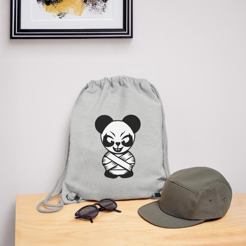 Panda bear with straitjacket and crazy eyes Stanley/Stella Recycled Gym Bag