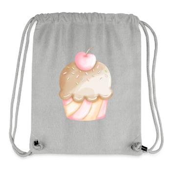 Törtchen Kirsche Zuckerguss Süß Dessert Shirt - Stanley/Stella recycelter Gym Bag - Grau meliert - Vorne