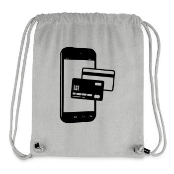 Telefon mit Kreditkarte Visa PIN Karte - Stanley/Stella recycelter Gym Bag - Grau meliert - Vorne