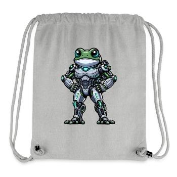 Roboter Frosch Dabbing Mech Cyborg Cool - Stanley/Stella recycelter Gym Bag - Grau meliert - Vorne