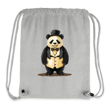 Niedlicher Panda im Frack - Stanley/Stella recycelter Gym Bag - Grau meliert - Vorne