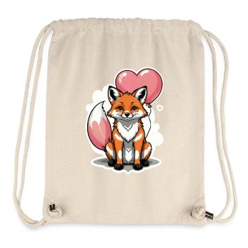 Fuchs Fox Herzchen Herz Süß Geschenk für Frauen - Stanley/Stella recycelter Gym Bag - Naturweiß - Vorne