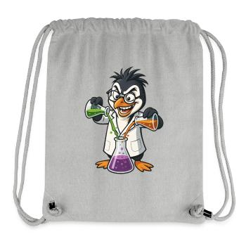 Crazy Professor Penguin Chemistry Nerd Experiment - Sac à cordon recyclé Stanley/Stella - gris chiné - Devant