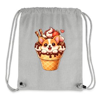 Cute Kawaii Corgi Dessert Cone Cartoon Dog - Stanley/Stella Recycled Gym Bag - heather grey - Front