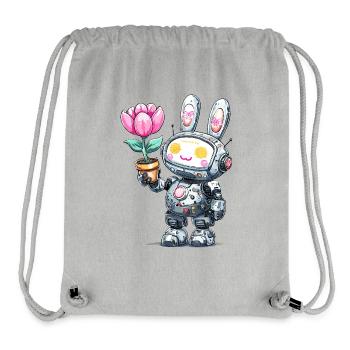 Robo-Bunny mit Blume - Stanley/Stella recycelter Gym Bag - Grau meliert - Vorne
