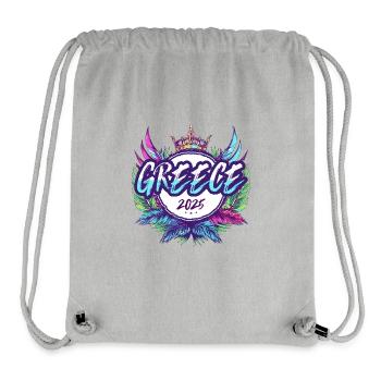 Grèce 2025 Coloré - Sac à cordon recyclé Stanley/Stella - gris chiné - Devant