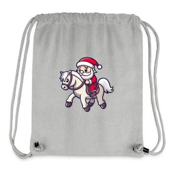 Cheval Père Noël - Sac à cordon recyclé Stanley/Stella - gris chiné - Devant