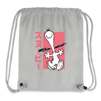 Peanuts Design Mit Rennendem Snoopy Lustig - Stanley/Stella recycelter Gym Bag - Grau meliert - Vorne